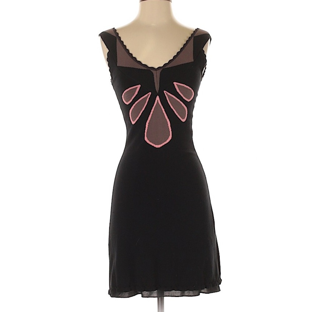 Temperley for Target black/pink knit dress w lace